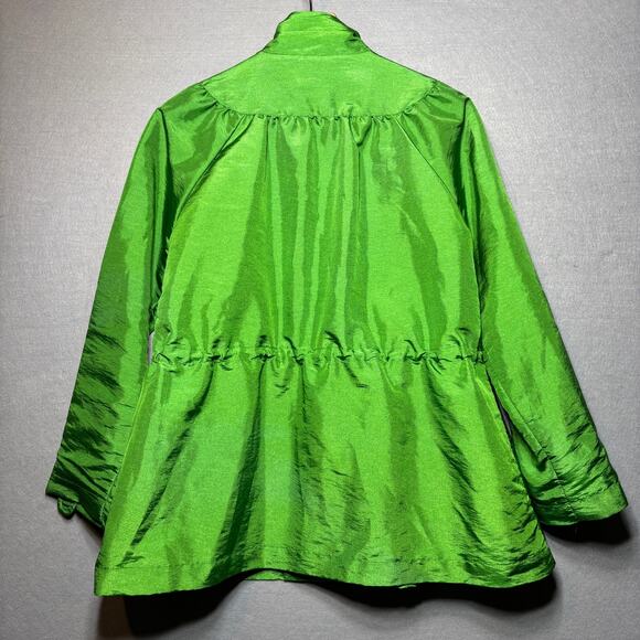 VTG Jaclyn Smith Jacket S Green Cinched Waist Lightweight Retro Statement - Picture 2 of 7